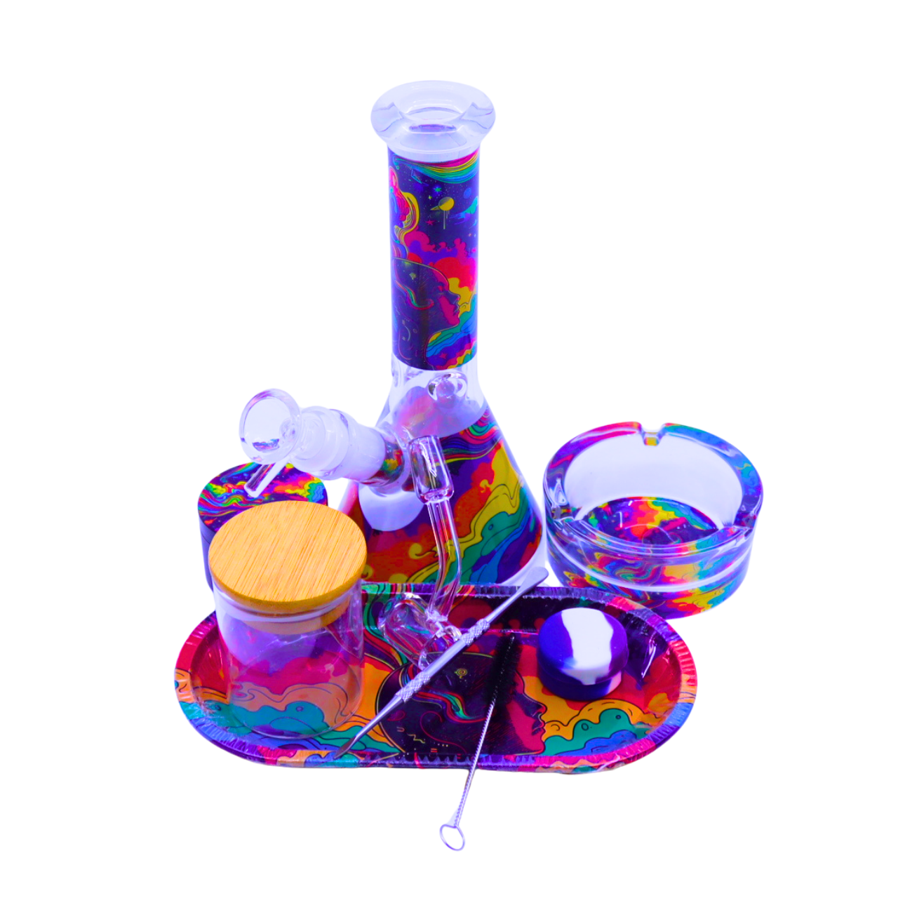 SMOKING KIT 8" WATERPIPE 12 ITEM SMOKE SIT (OT5533)