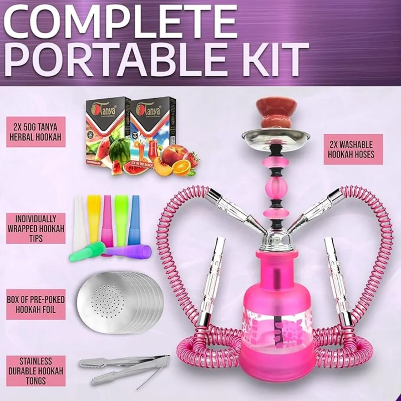 TANYA HOOKAH V2 MODERN KIT 2 HOSE 16" HOOKAH SET 