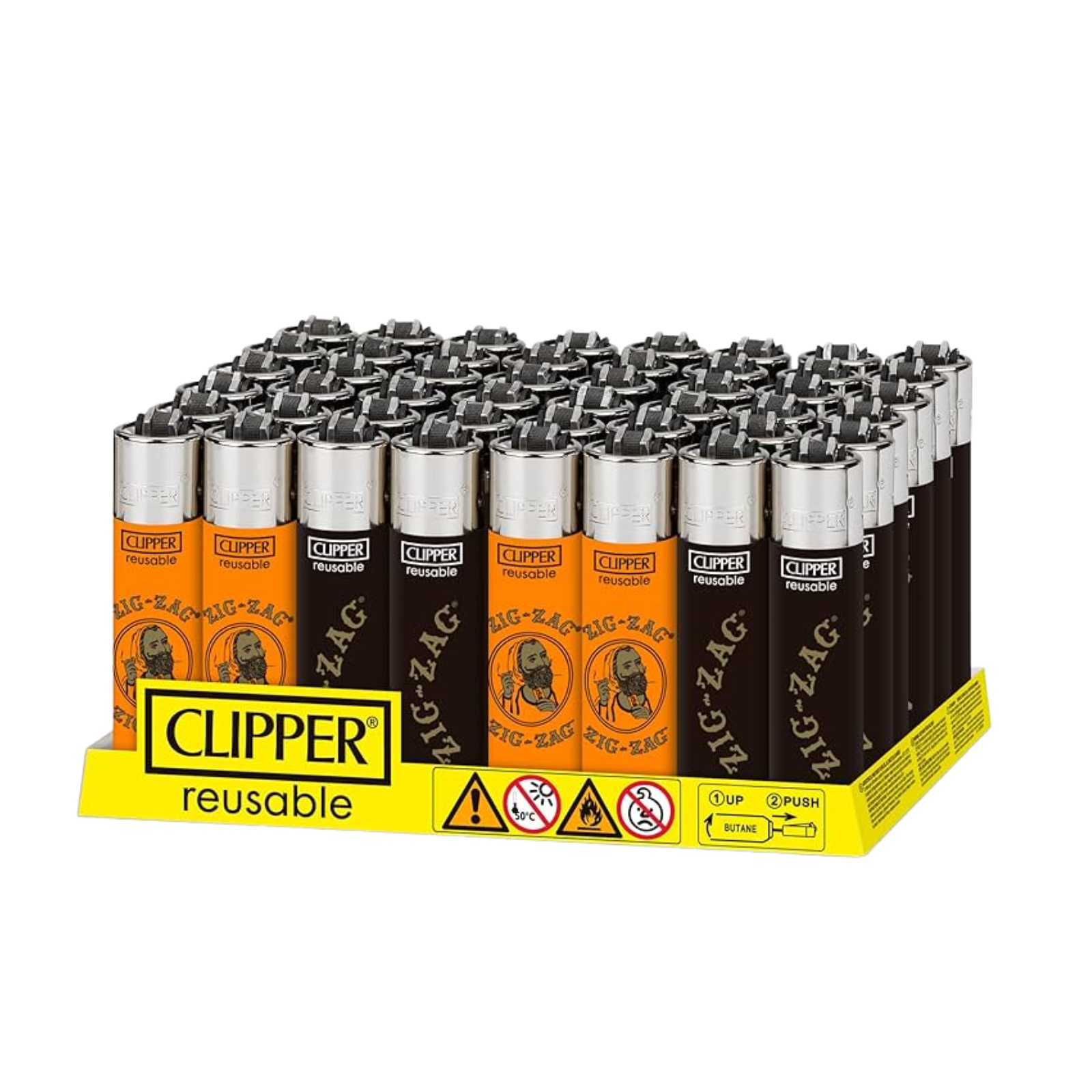CLIPPER ZIG ZAG CLASSIC LIGHTERS DISPLAY OF 48