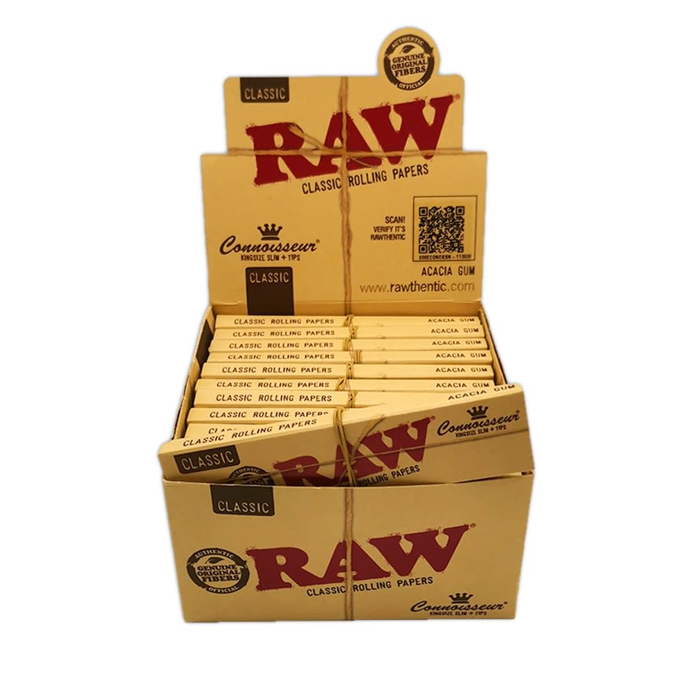 RAW | ORGANIC HEMP | CONNOISSEUR | KS SLIM + TIPS | 24 CT product image