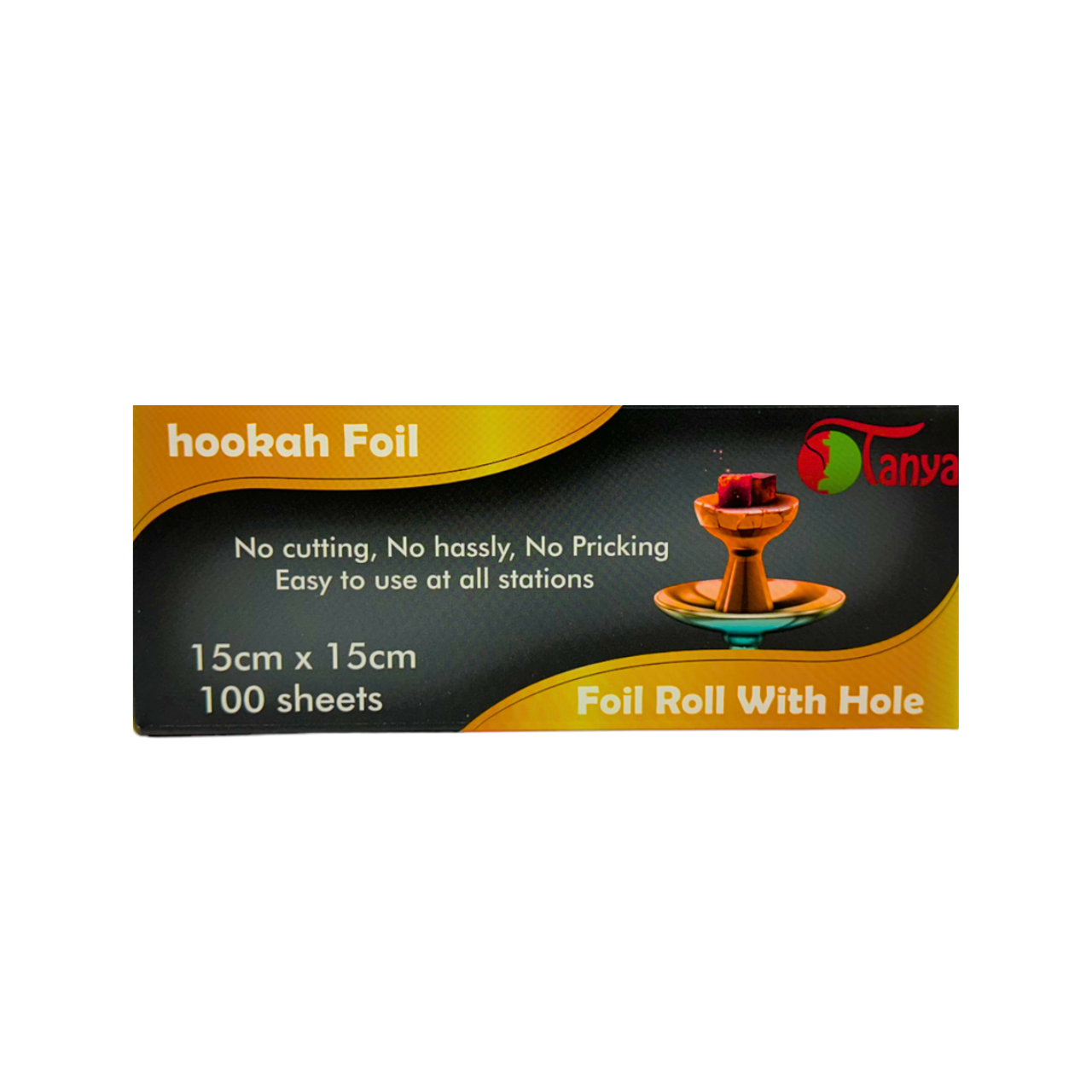 TANYA 15 X 15CM HOOKAH FOIL 100 SHEETS ROLL