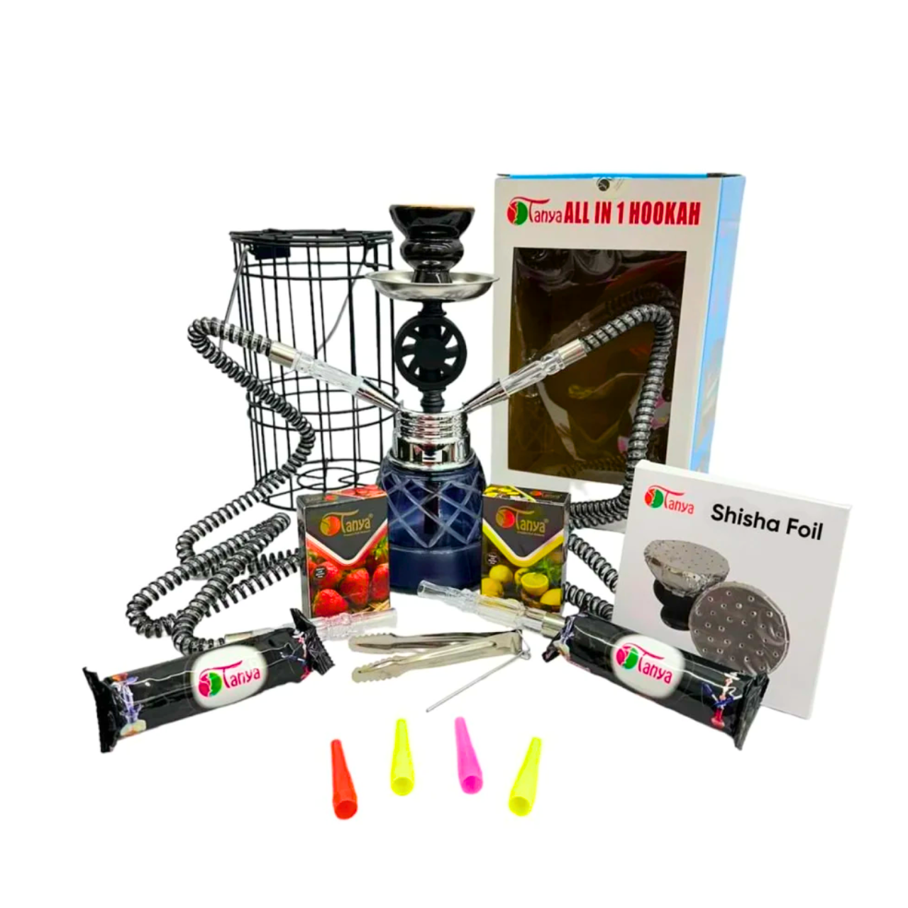 TANYA HOOKAH PREMIUM ALL IN ONE 14" HOOKAH CAGE KIT 2 HOSE 