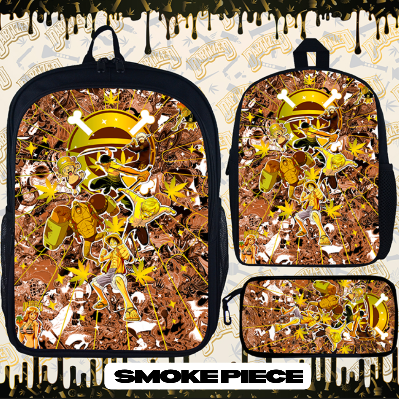 DABTIZED HIGH QUALITY 3 PCS SET DESIGNED SMELL PROOF BACKPACKS