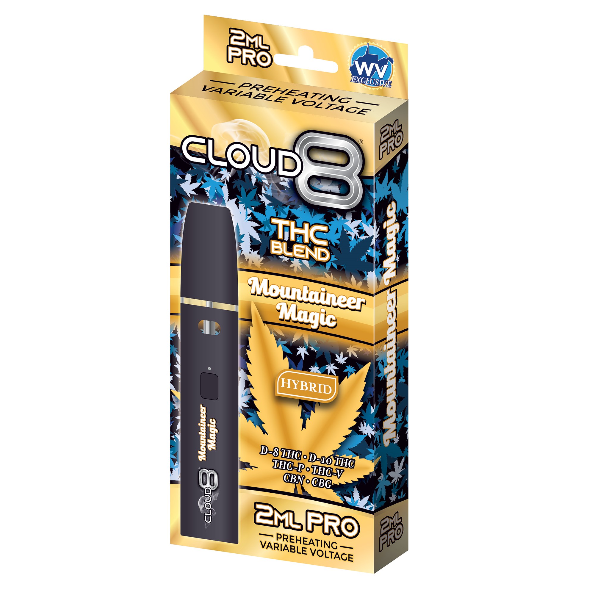 CLOUD 8 | 2ML PRO Disposable | Unity Blend Mountaineer Magic (WV exclusive- No THC-O) | 10 CT Display product image