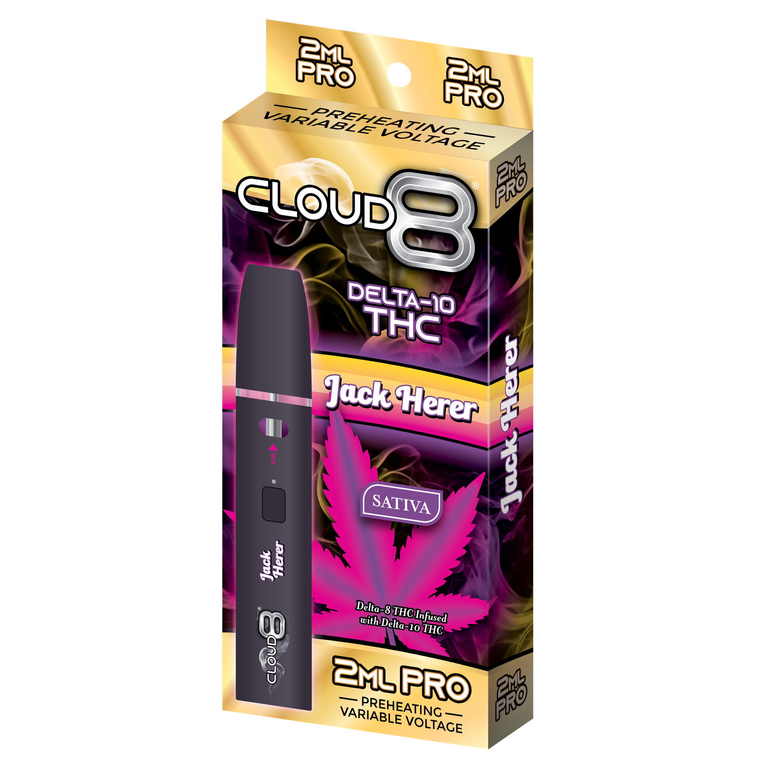 CLOUD 8 | Delta-10 | 2ML PRO Disposable | 10CT Display |  Jack Herer product image