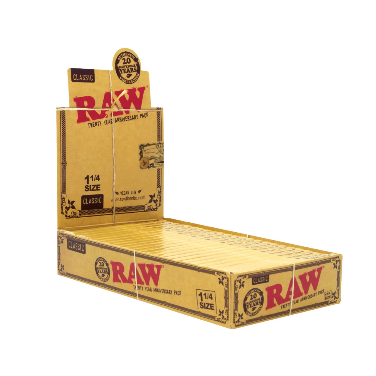 RAW CLASSIC ANIVERSARY 1 1/4 50CT ROLLING PAPERS DISPLAY OF 24 (RAW-194)