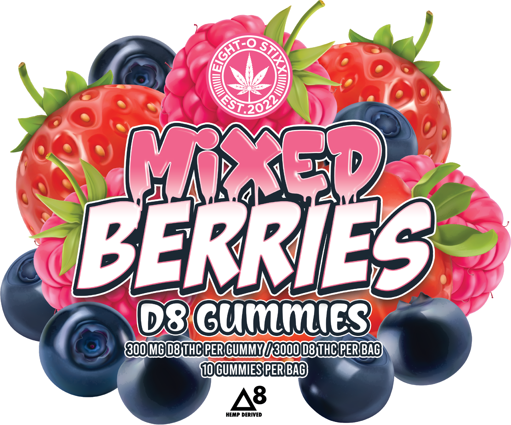 8-0 STIXX | D8 GUMMIES | 3000MG/PK | 10 PACK product image