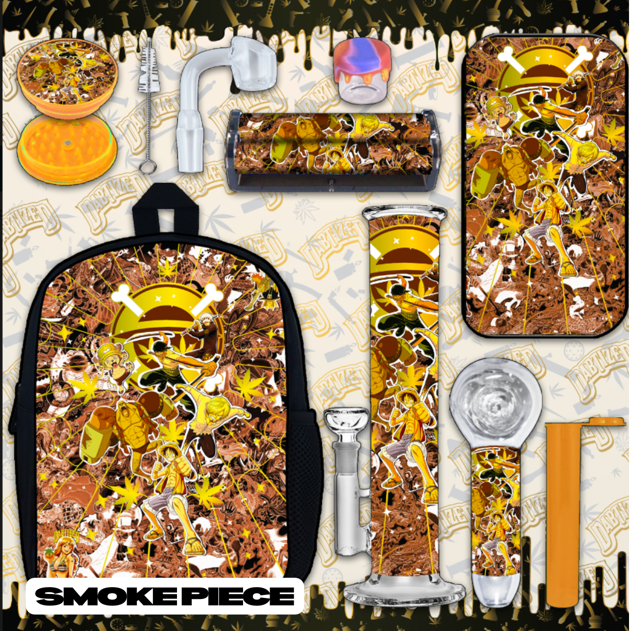 LED LIGHT REVOLUTIONARY BACKPACK DESIGN 10PCS WATERPIPE SET 