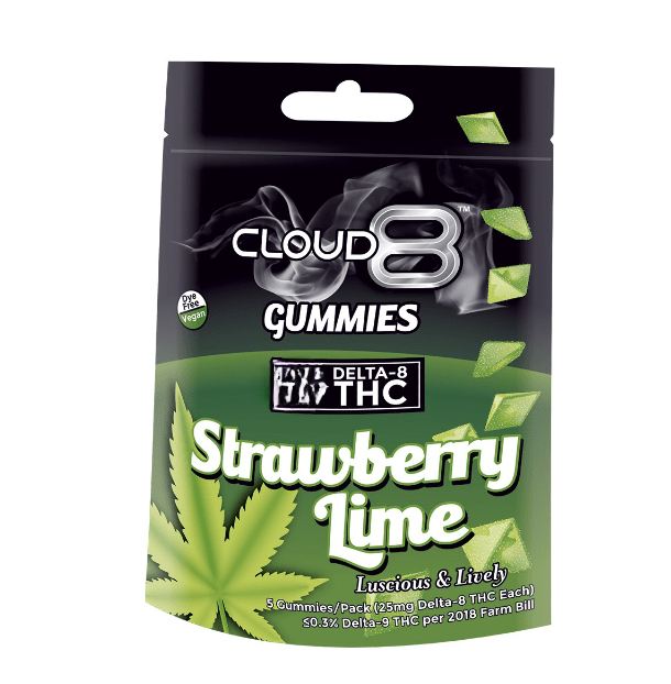 CLOUD 8 | Gummies | Delta 8 | 500 MG | 5 Pack  | Straw Lime product image