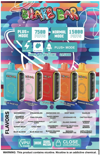 SHAKE BAR | 15000 PUFFS | DISPOSABLE | 5 CT product image