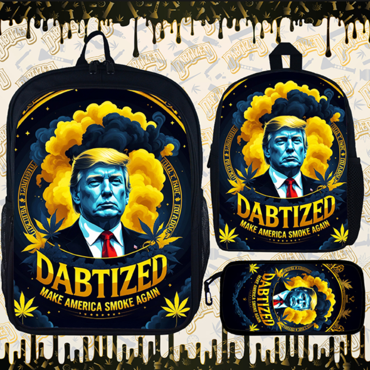 DABTIZED HIGH QUALITY 3 PCS SET DESIGNED BACKPACKS 