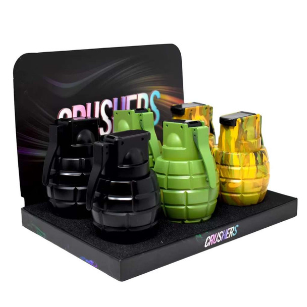 CRUSHERS GRENADE DESIGN GRINDER 80MM DISPLAY OF 6 (GR909)