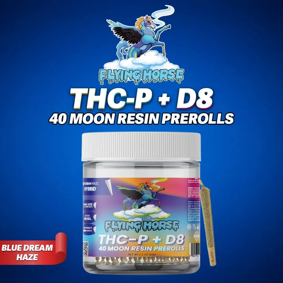 FLYING HORSE | THC P + D8 | MOON RESIN | PRE ROLLS | 40 CT product image