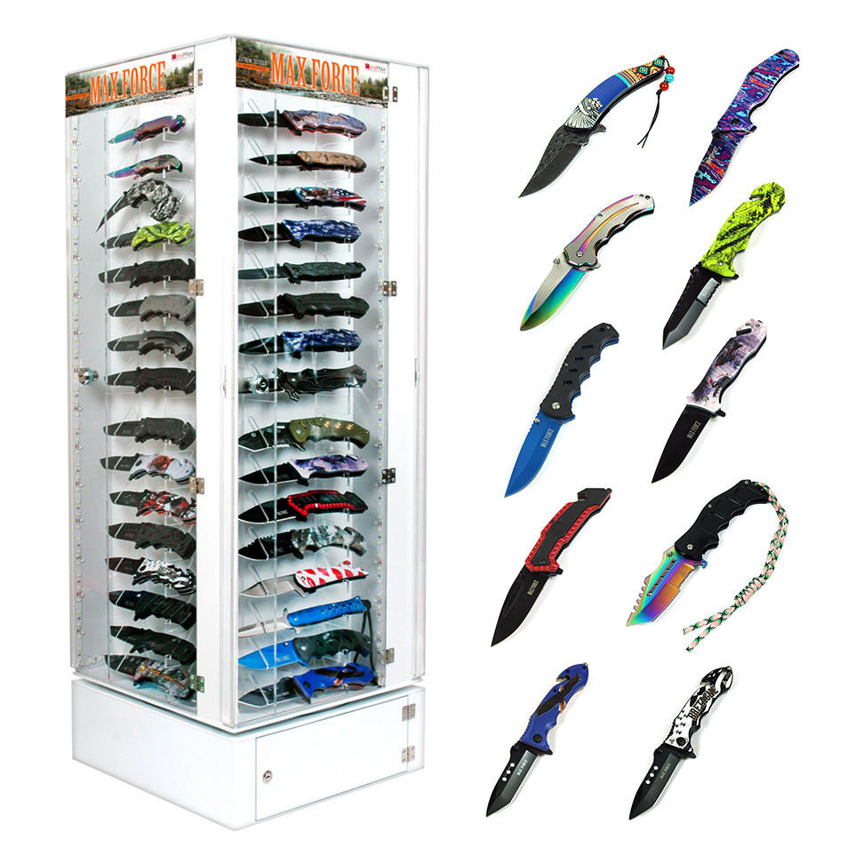 FLOOR DISPLAY | 4 SIDED LED | TURNABLE | 96 CT | KNIVES product image