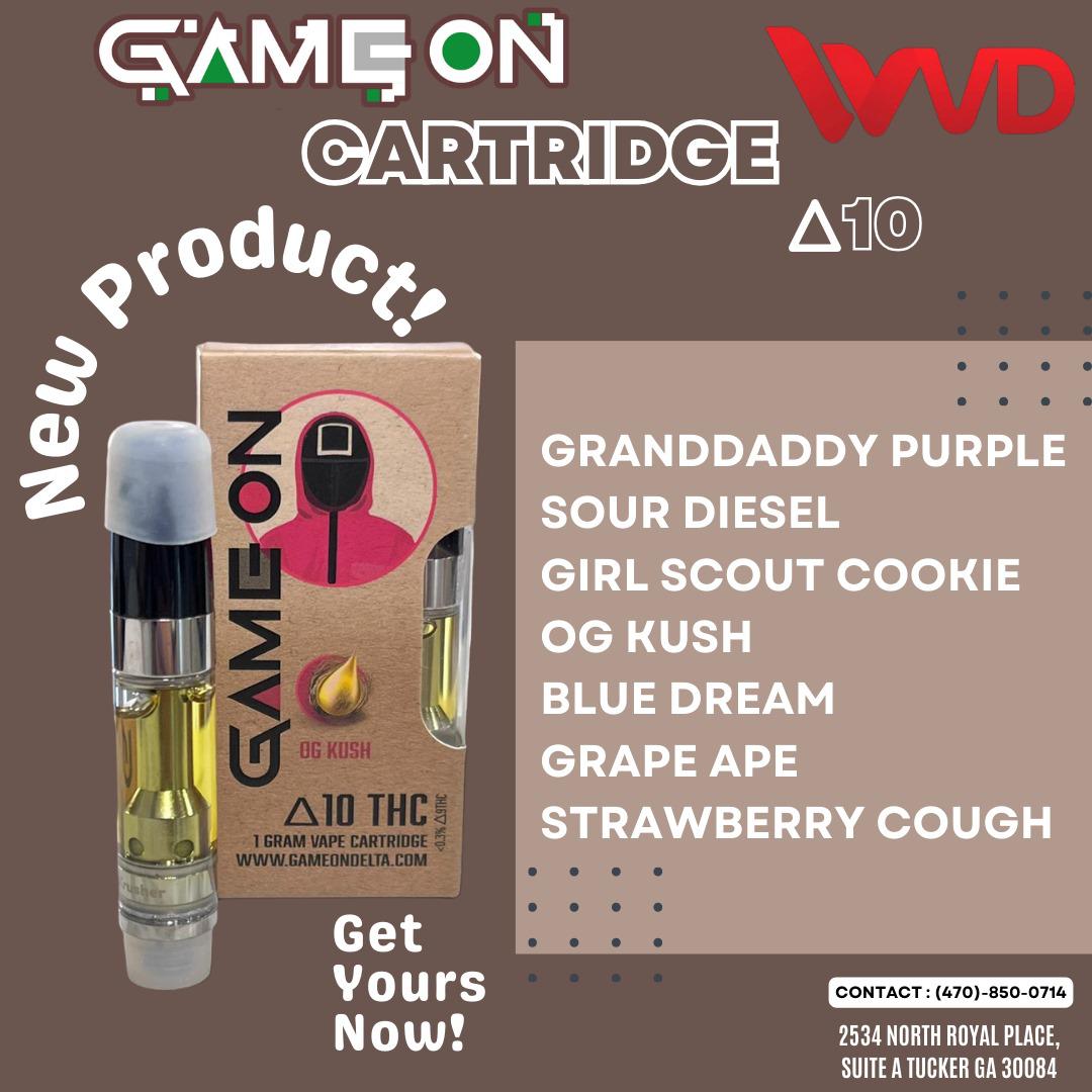 GAME ON | D10 THC | 1GM | 10 CT | VAPE CARTRIDGE product image