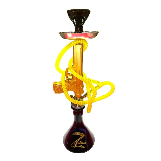 ZEBRA - 2 HOSE - PISTOL HOOKAH  | Yellow product image