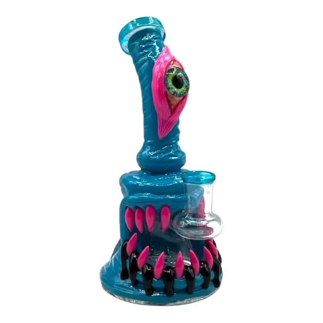NBC | GLASS PIPE | WATER PIPE | 1 CT | 6" | SMALL RIG | CHARACTER | BLUE product image