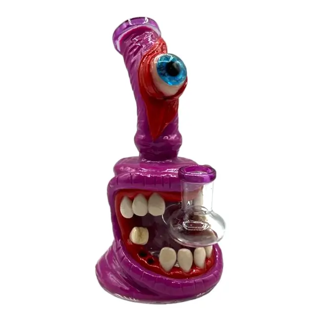 NBC | GLASS PIPE | WATER PIPE | 1 CT | 6" | SMALL RIG | CHARACTER | PINK product image