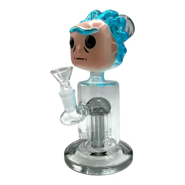 NBC | GLASS PIPE | WATER PIPE | 1 CT | 10" | STRAIGHT | CHARACTER 5 | BLUE BLACK product image