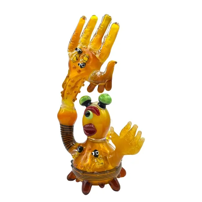 NBC | GLASS PIPE | BUBBLER | 1 CT | 11" | HAND BUBBLER | YELLOW product image