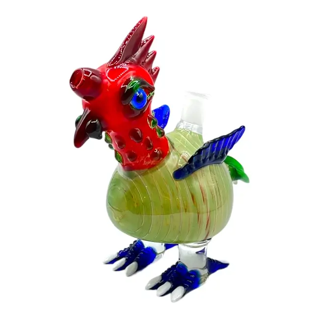 NBC | GLASS PIPE | HAND PIPE | 1 CT | 6" | HEN | GREEN RED product image