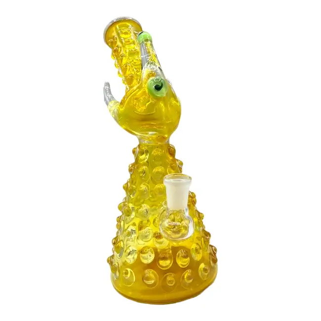 NBC | GLASS PIPE | WATER PIPE | 1 CT | 9" | FISH BONG | YELLOW product image