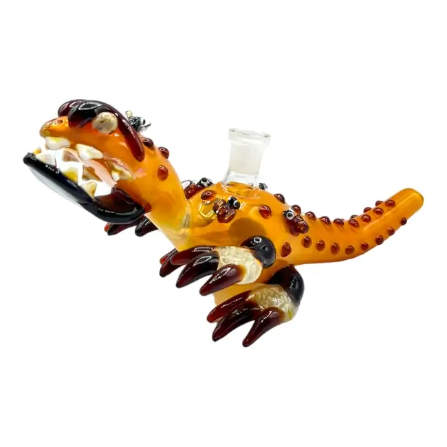 NBC | GLASS PIPE | HAND PIPE | 1 CT | 10" | DRAGON | YELLOW product image