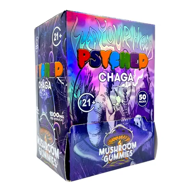 PSYCHED | MUSHROOM | DELTA | GUMMY | 500 MG / CT |  2 CT/ PK | 50 PK/ BOX | CHAGA product image