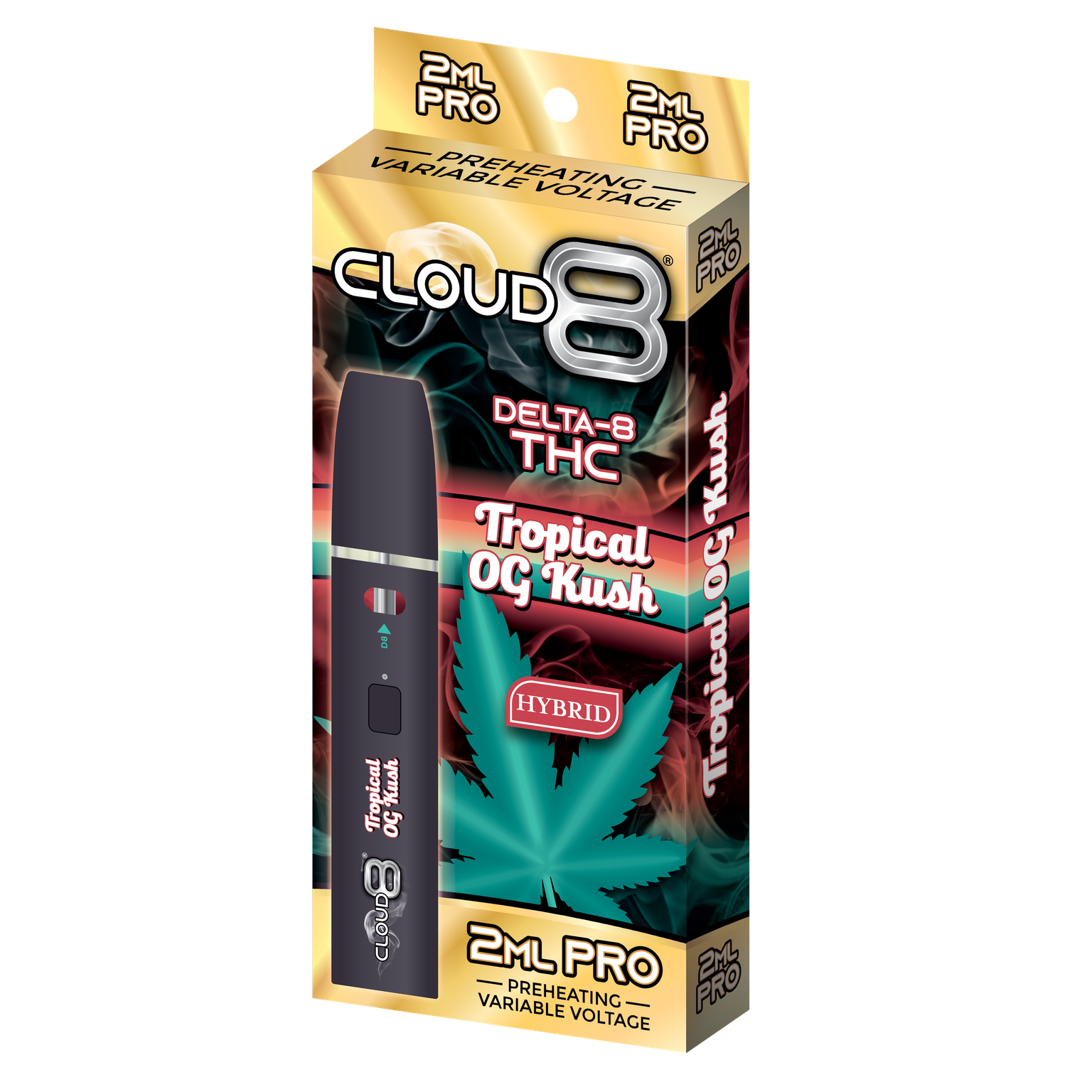 CLOUD 8 | 2 ML Pro Disposable | Delta 8 | 10 Count  Display | Tropical OG Kush product image