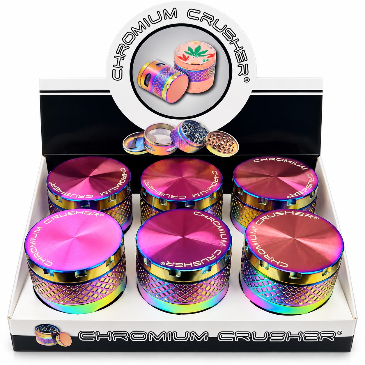 Chromium Crusher Rainbow Diamond XL Storage 4pc Metal Grinder (6ct) 7636 - image 1