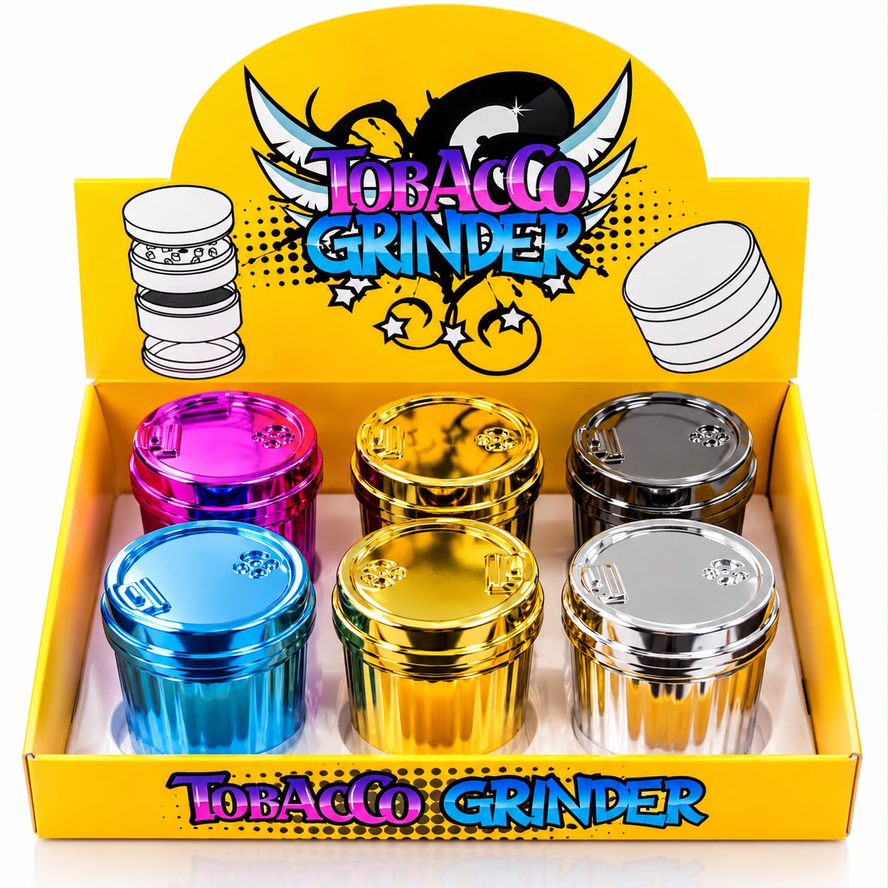 Tobacco 4pc Metal Grinder Cup Design (6ct) 7651 - image 1