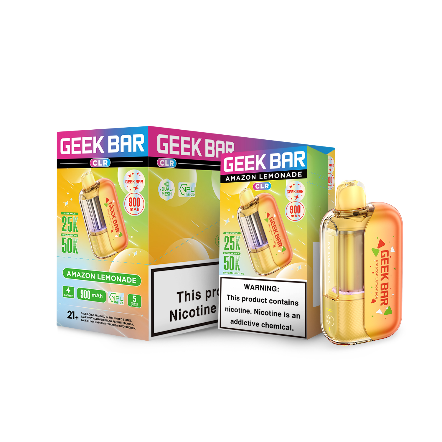Geek Bar CLR 50K Disposable Vape| 5ct 10056 - image 1