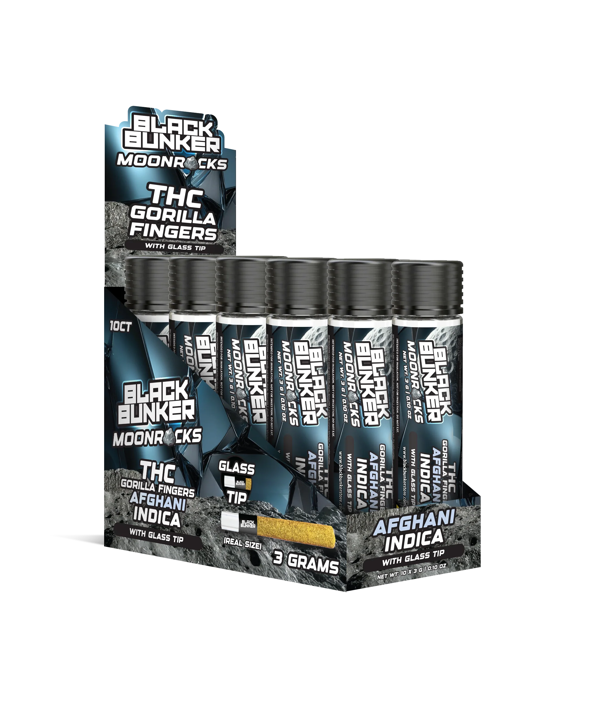 Black Bunker 3G Original Gorilla Finger Pre-Rolls – Glass Tip | 10ct  9913 - image 1
