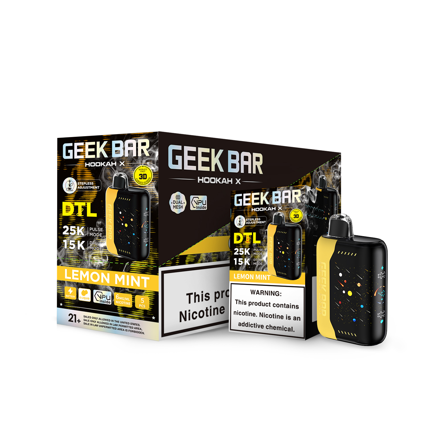Geek Bar Hookah X 25K Puffs Disposable Vape Device - 5ct. 9039 - image 1