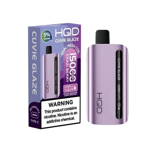 Wholesale HQD Cuvie Glaze 15000 Puffs Disposable Vape - 5ct 1715 - image 1