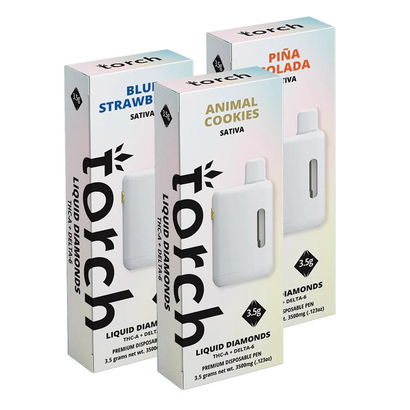 Torch 3.5G Liquid Diamonds THC-A + D6 Disposable Vapes - 5ct 3367 - image 1