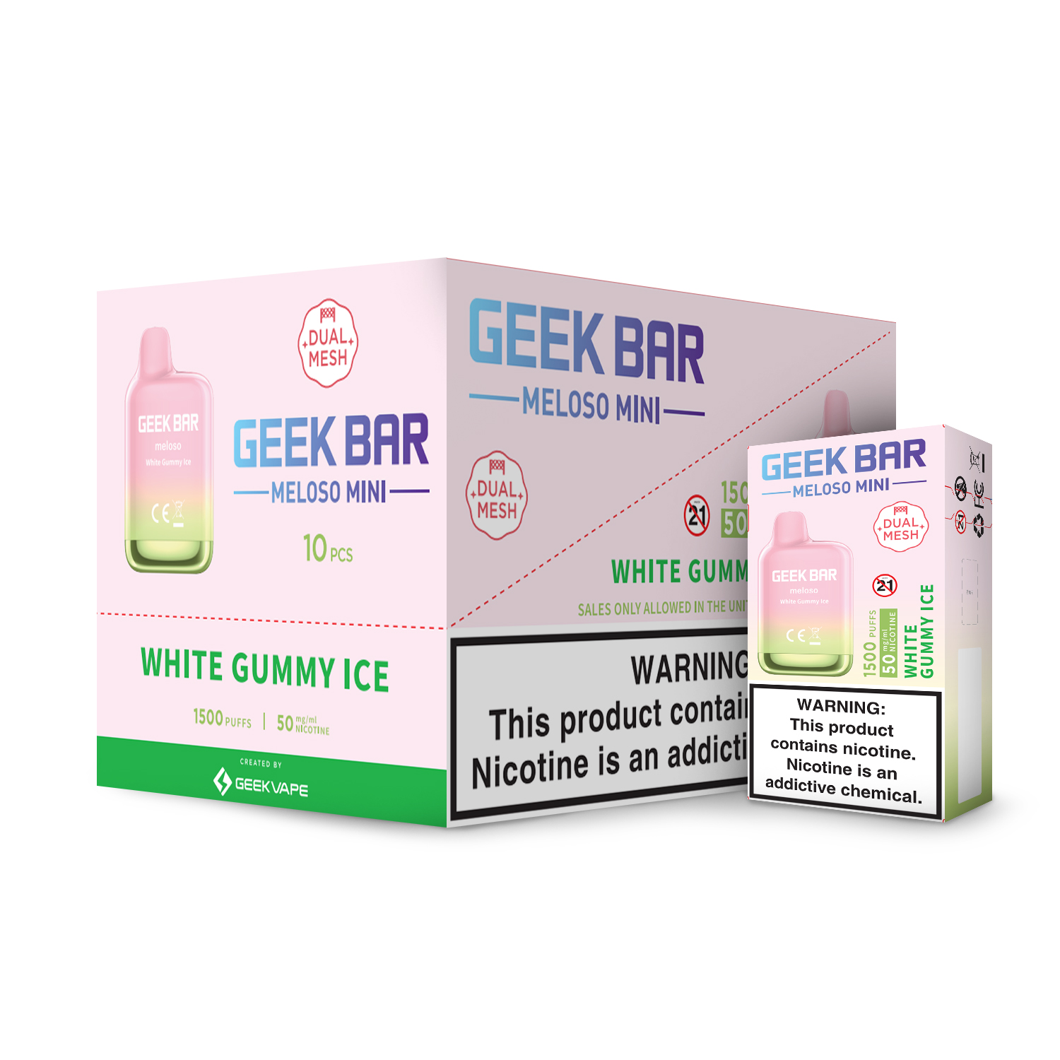 Geek Bar Meloso Mini 1500 5% Disposable Vape | 10ct  10583 - image 1