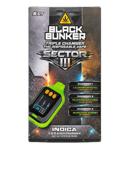 Black Bunker Tripple Chamber III Dispoabale Vape | 5 ct 11914 - image 1