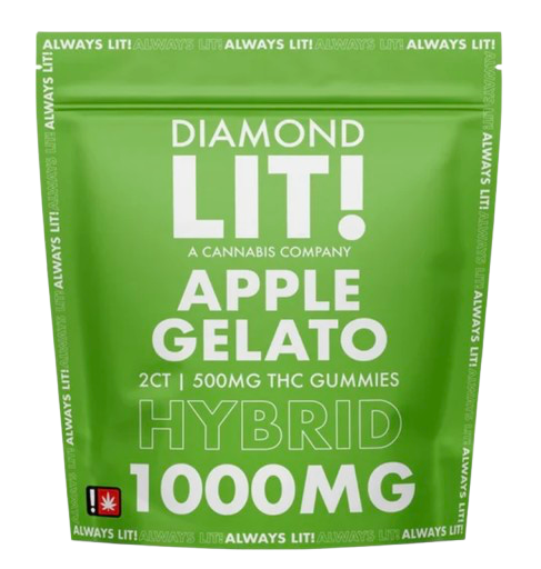 LIT! Diamond 1mg THC Gummies - 25ct. | Apple Gelato (Hybrid) 9799 - image 1