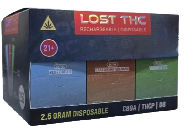 Lost THC 2.5G Rechargeable Disposable CB9A | THCP | D8 - 30ct. 8120 - image 1