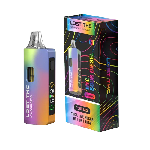 Lost THC V2 Rainbow Edition THCA Live Sugar 7500mg Disposable - 5ct  5263 - image 1