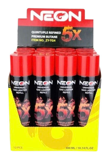 Neon 5x Quintuple Refined Premium Butane Universal Gas Lighter Refill - 12pcs. 8285 - image 1