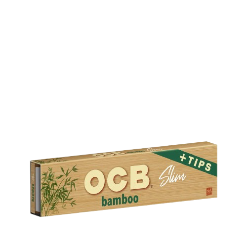 OCB Bamboo Slim Unbleached Rolling Papers + Tips - 24ct. 7156 - image 1