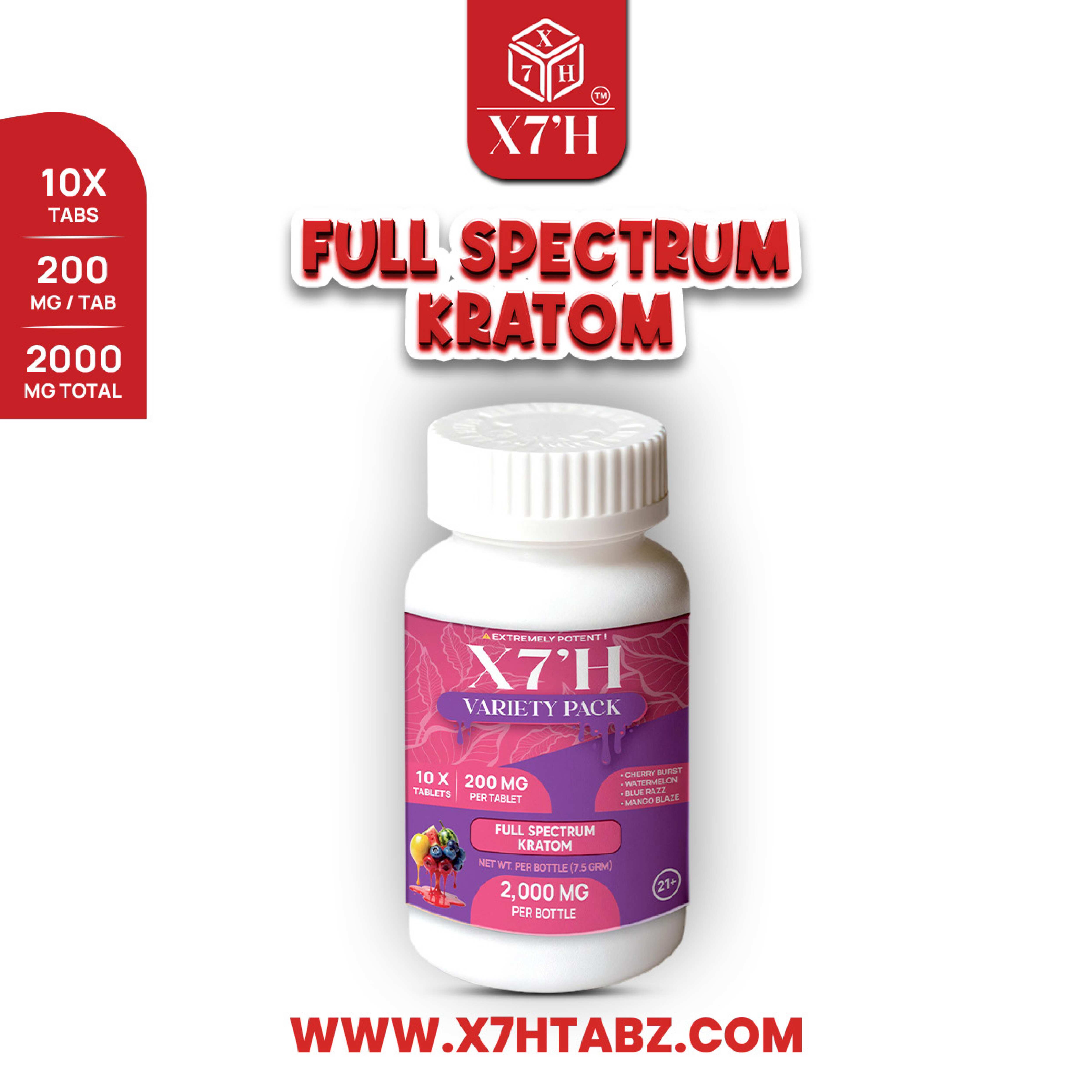 X7TH Full Spectrum Kratom 2000 mg | 10 ct  11333 - image 1