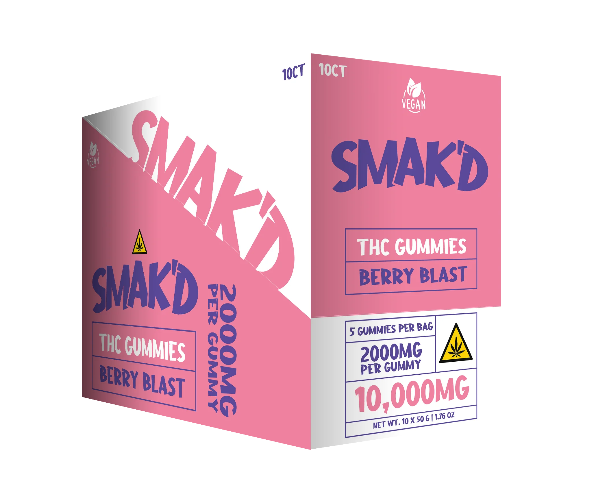 Smak’d THC Gummies 2000 mg   | 10 ct  11597 - image 1