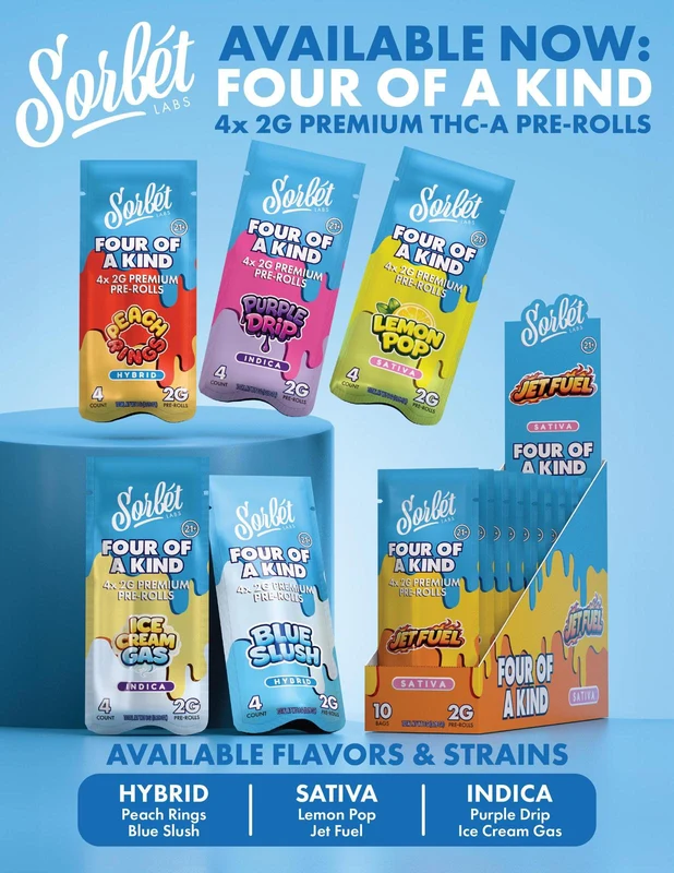 Sorbet  4 of a Kind 2 Grams Pre Rolls | 10 ct 12075 - image 1