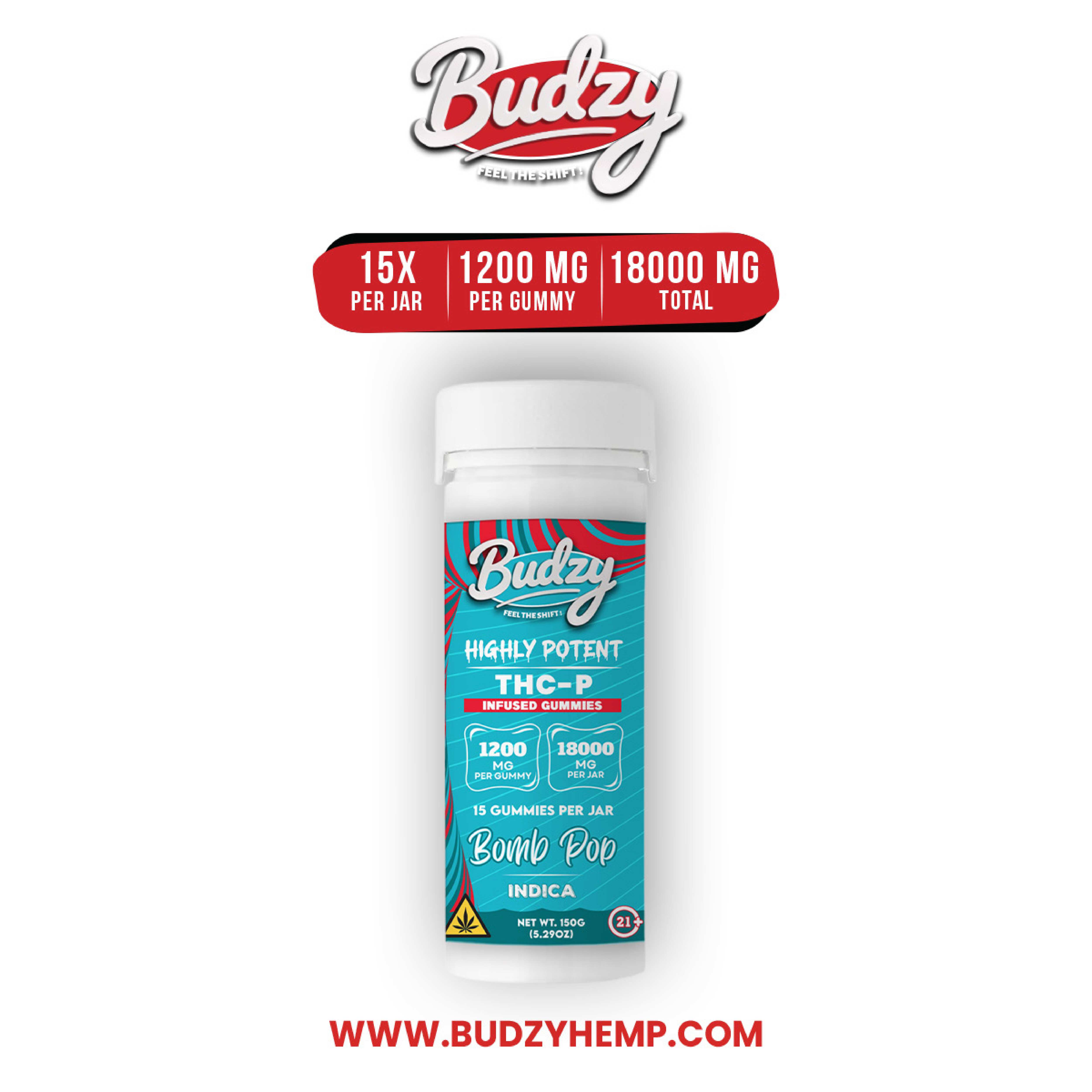 Budzy THC-P Gummies 18000mg Jar  | 15 ct  11312 - image 1