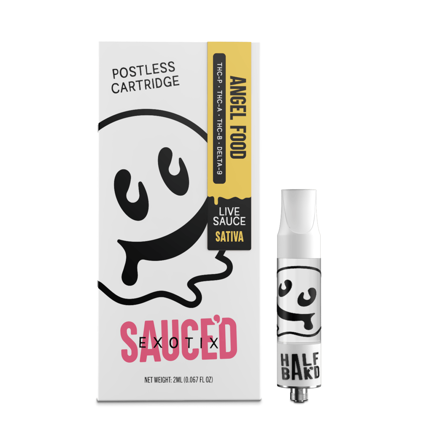 Half Bak'd Sauce'd Exotic THC-P + THC-A + THC-8 + D9 Postless Cartridge - 5ct 3570 - image 1