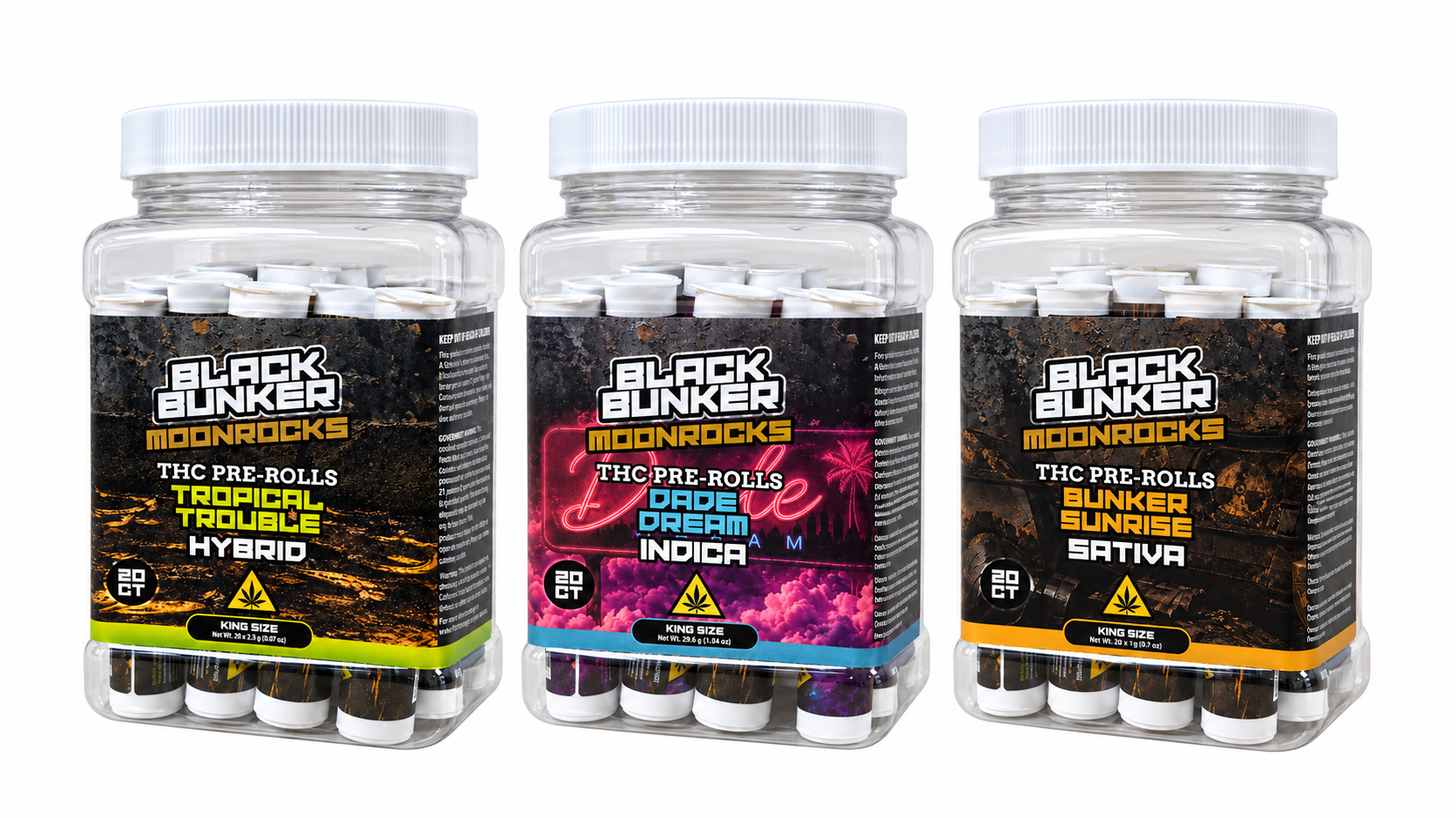 Black Bunker 2g Moonrocks THC Pre Roll 20ct Jar product image
