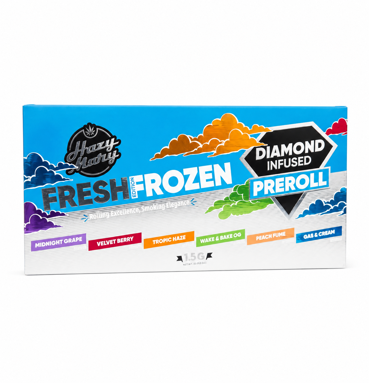 Hazy Mary Fresh Frozen Diamond Infused 1.5g Prerolls - 6-20ct Flavors - 120ct Display (I-2 H-2 S-2) product image